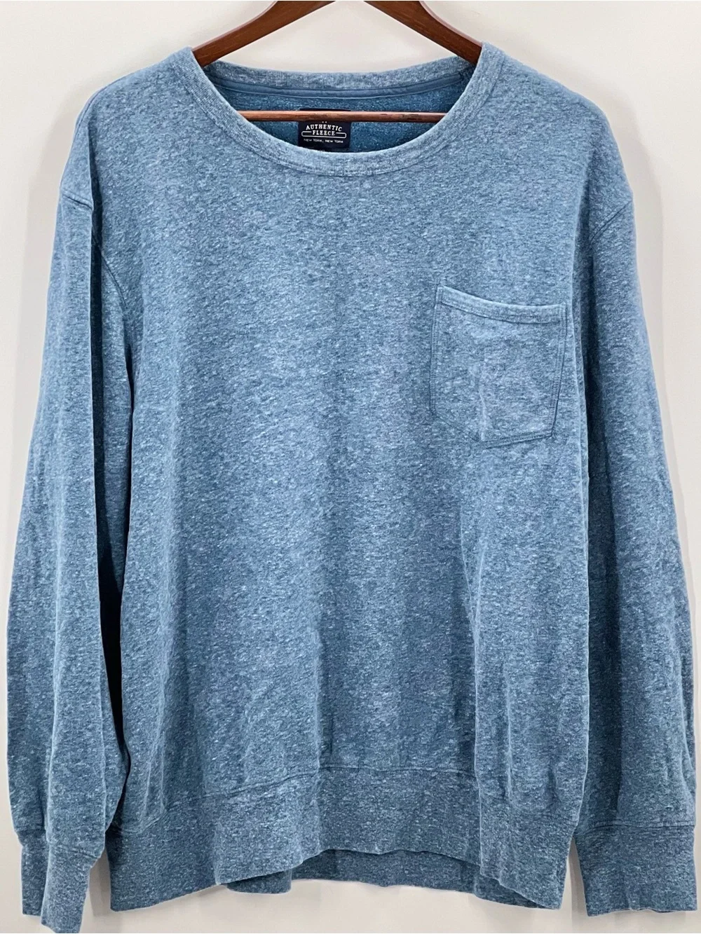 222 J. Crew Men's Heathered Slate Blue Crewneck Sweater